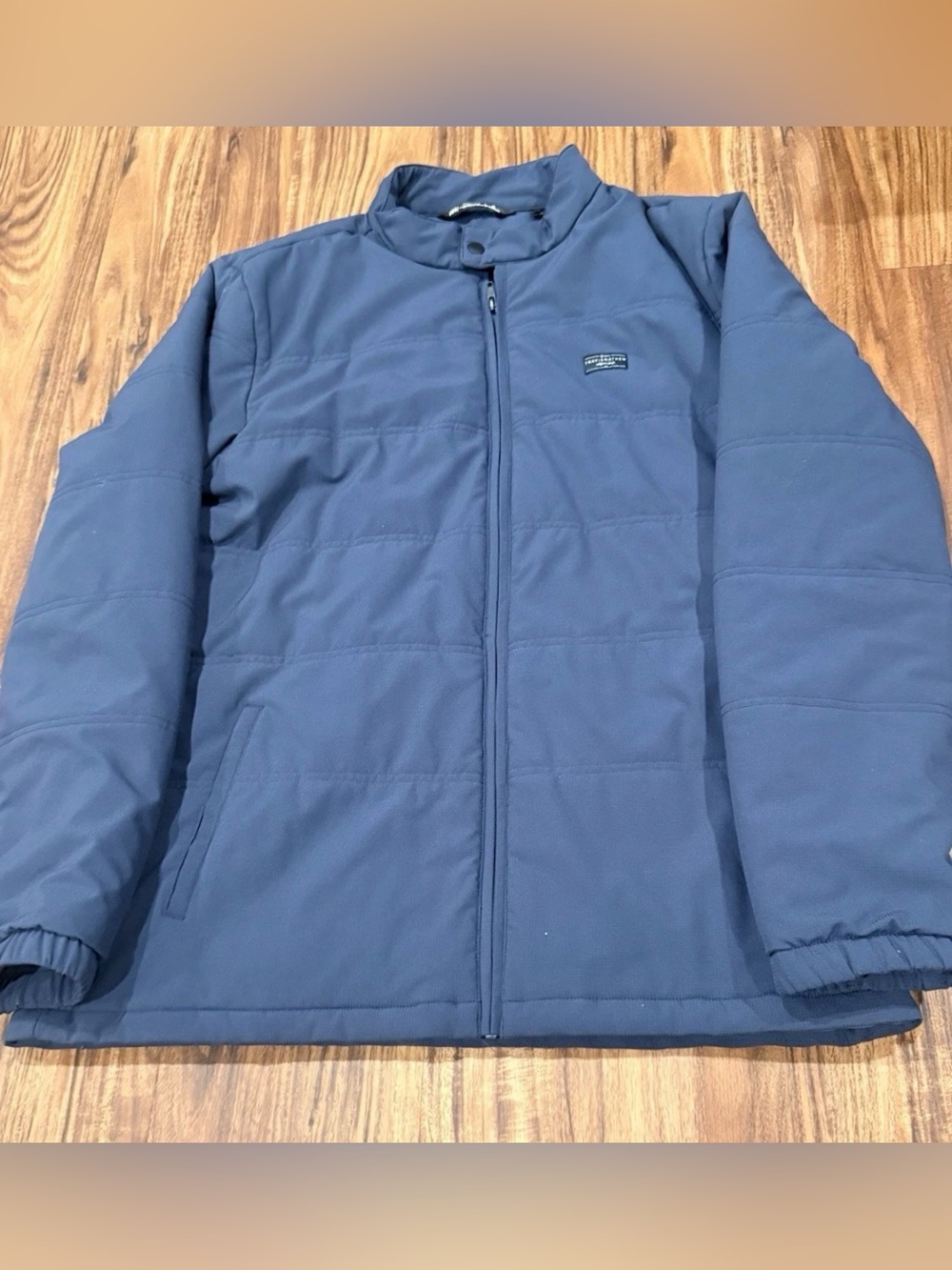 Travis Mathew Men's Full Zip Seaboard Puffer Jacket Size XL Indigo Blue Logo